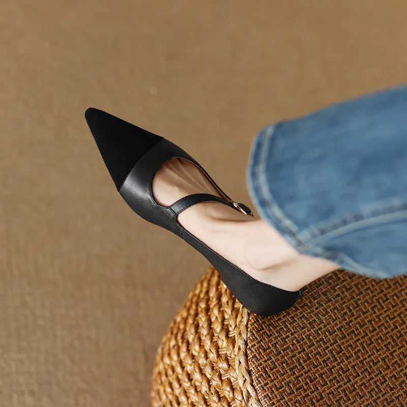 Women Flat Pumps Thin Low Heels for Women Pointed Toe Shallow Slip on Casual Work Office Female Comfort Shoes Zapatillas Mujer