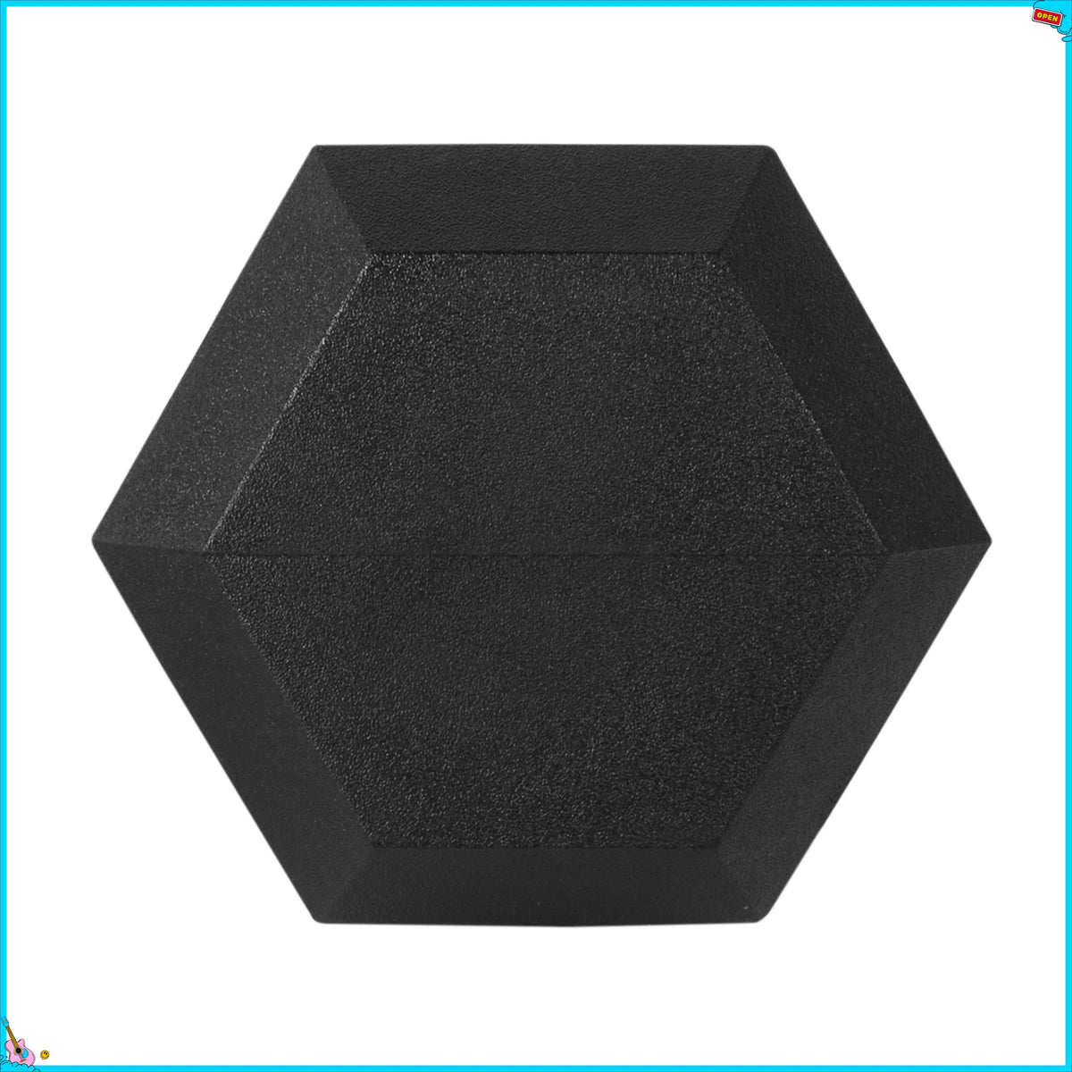 Rubber Encased Hex Dumbbell, Anti-Roll, Black, 30 lb, Assembled Product Weight, Single