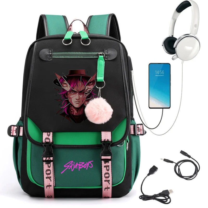 2025 New Back To School Backpack for Girls Boys Teenager KPop Demon Hunters Fashion Usb School Bags Travel Backpacks Mochila