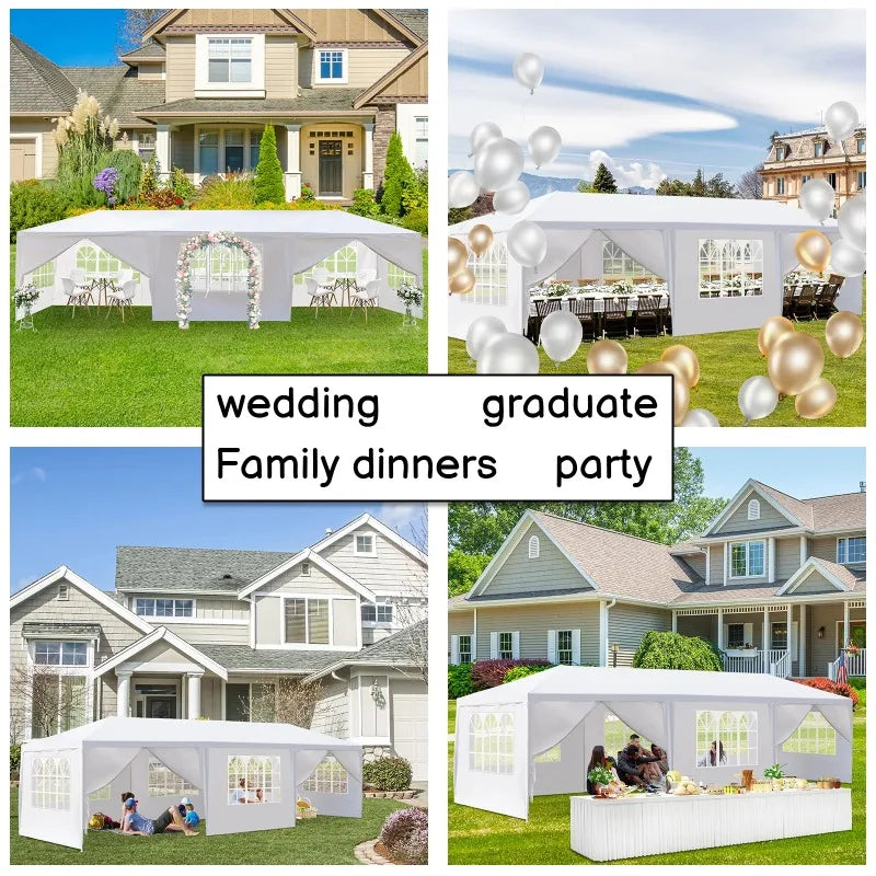 Zimtown Canopy Outdoor Party Wedding Tent with Spiral Tubes 10'x30' 8 Sidewalls