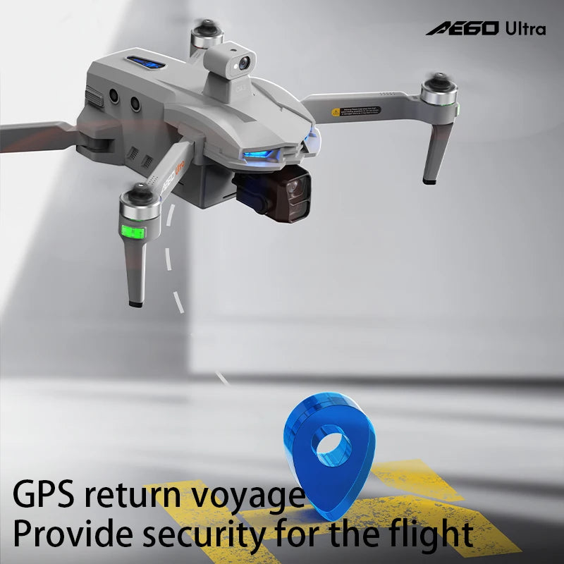AE60 GPS Drone 8K Professional HD Camera Brushless 3-Axis Gimbal 12KM Obstacle Avoidance Large Screen 5G FPV Dron RC Quadcopter