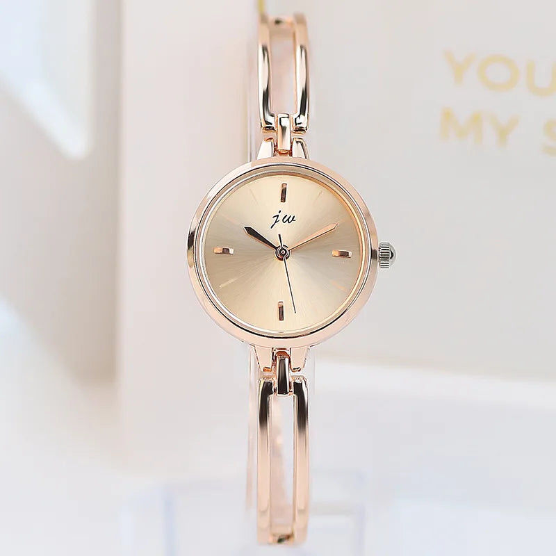 Women's Watch Simple Round High Grade Steel Belt Bracelet Watches Female Fashion Quartz Clock Wristwatches