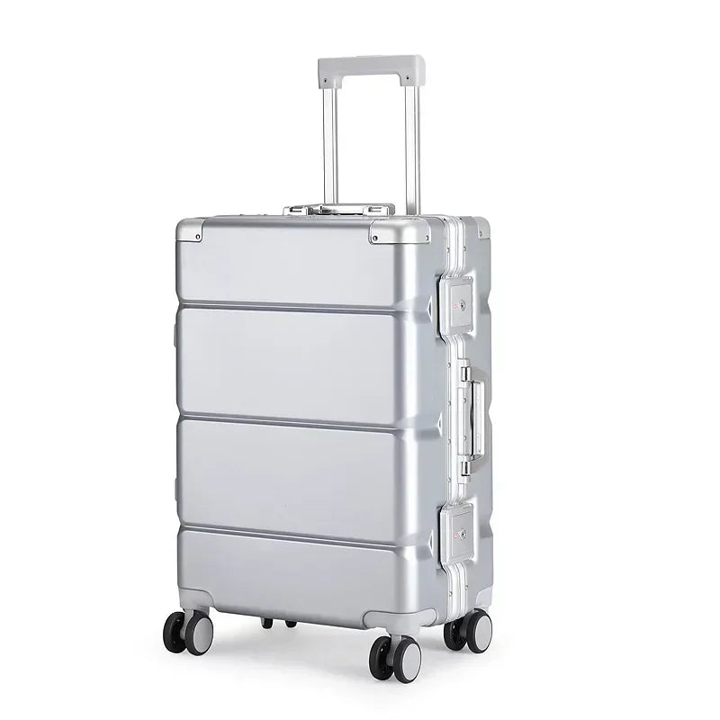 Cabin Luggage 24 26 28 Aluminum Frame Large Capacity Trolley Case 20 22 Inch Men Travel Password Boarding Box Rolling Suitcase