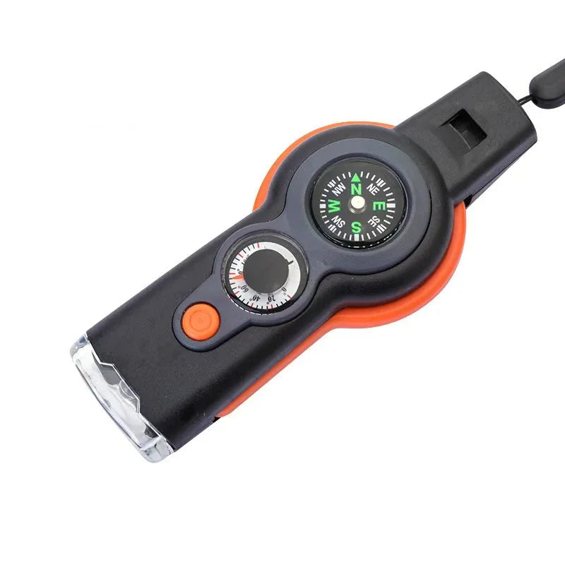 Outdoor Camping 7-In-1 Multi-Function Whistle Survival Whistle Safety Whistle For Hiking Travel Accessories