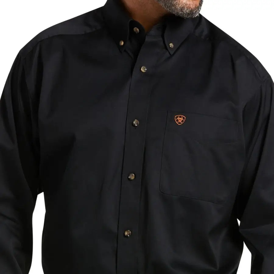 Twill Classic Fit Shirt Mens Long Sleeve Western ButtonDown