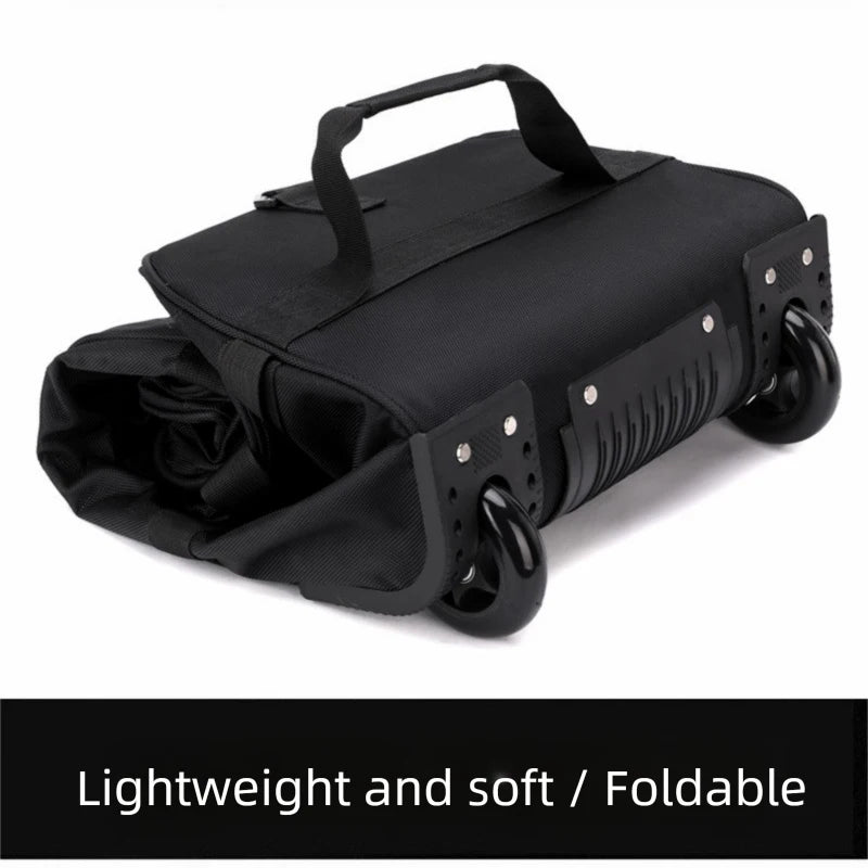 Heavy-Duty Wheeled Duffel Bag Foldable Water-Resistant Rolling Luggage with Adjustable Shoulder Strap & Pockets for Travel Gym