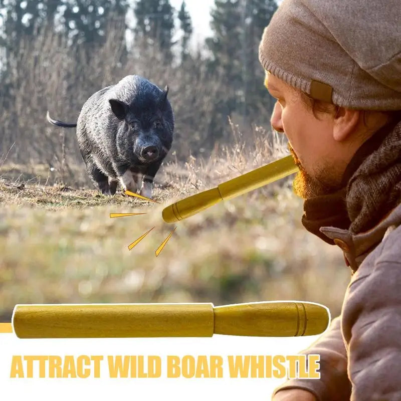 Wooden Wild Hog Calls tool for Hunting Wild Boars Whistle Attracting Portable Imitation Sound Hog Call Tool for Men Women Adults