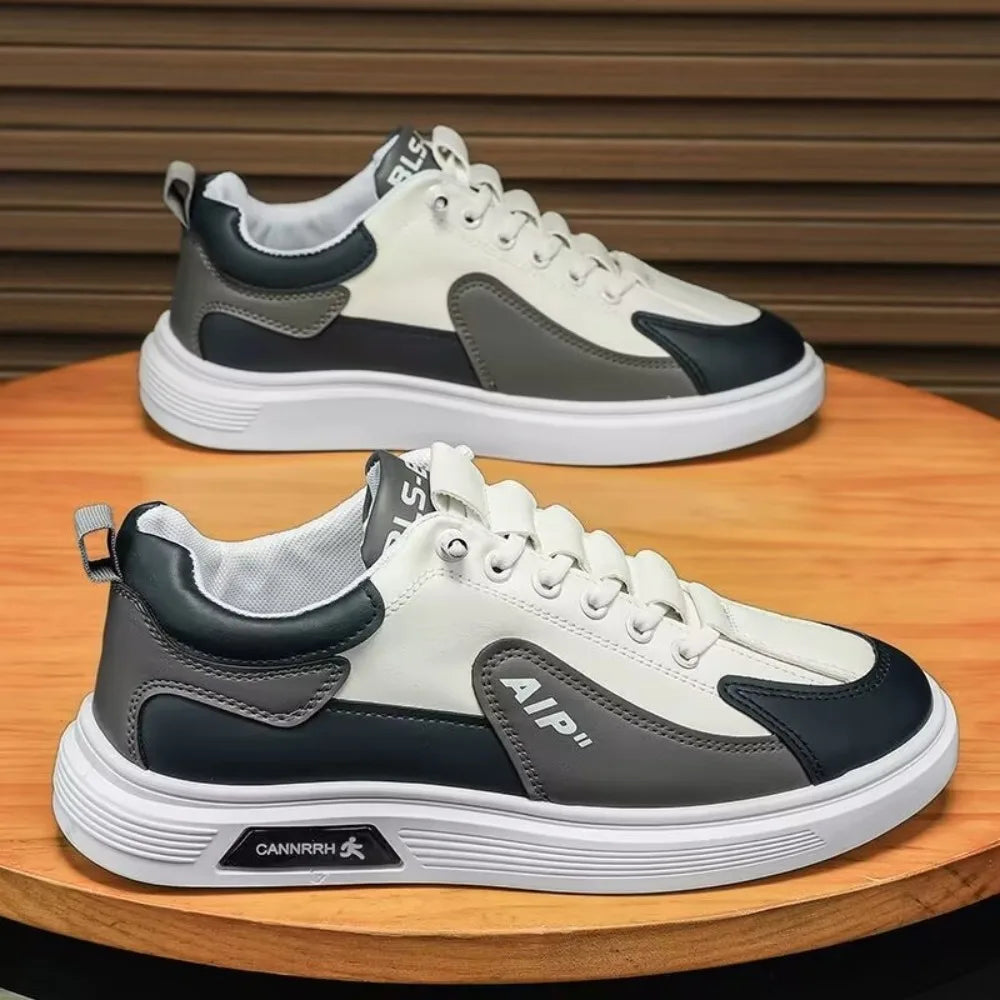 2025 new men's shoes with low top leather, fashionable and trendy running and sports, one foot casual shoes, and trendy shoes