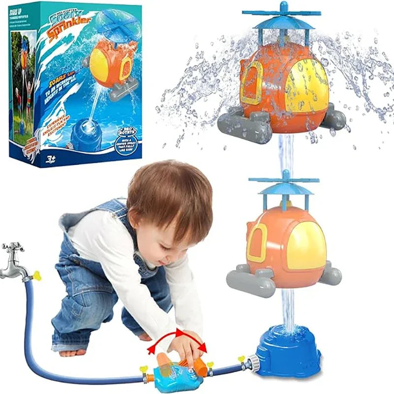 Flying Sprinkler Rocket Launcher Rotating Spray Kids Water Playing Splashing Toy Fun Interaction Garden Lawn Game Outdoor Gifts