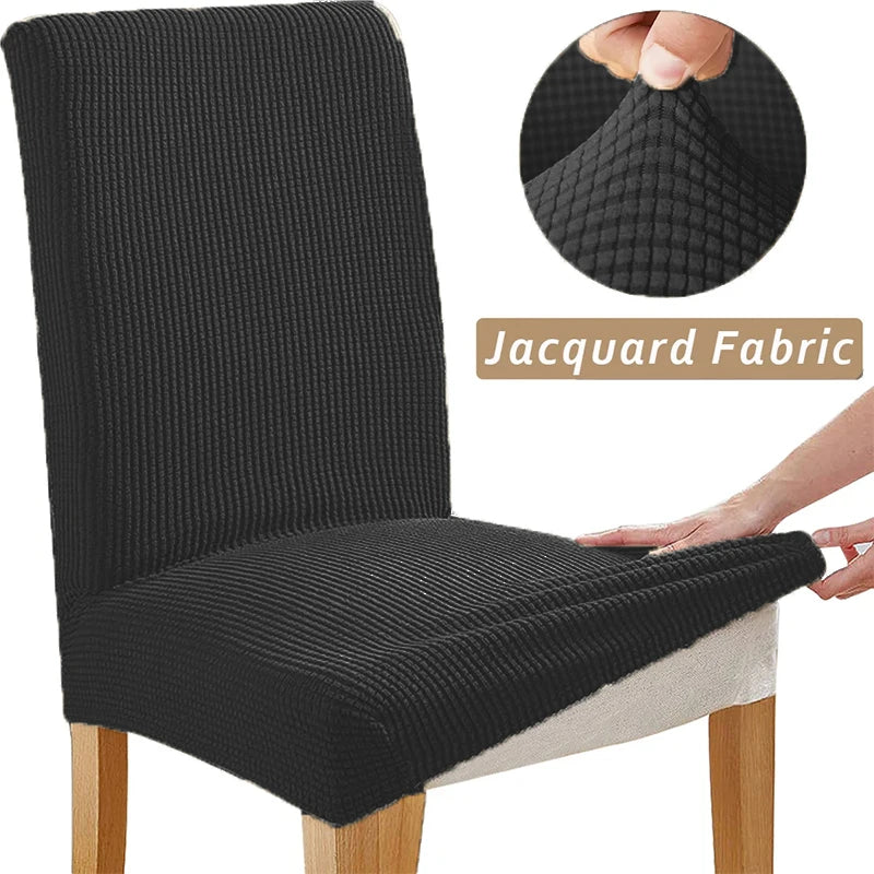 Jacquard Chair Cover, Durable Elastic Fabric Dining Chairs Cover, Stretch Covers For Kitchen Dining Room Chairs, Home Decor