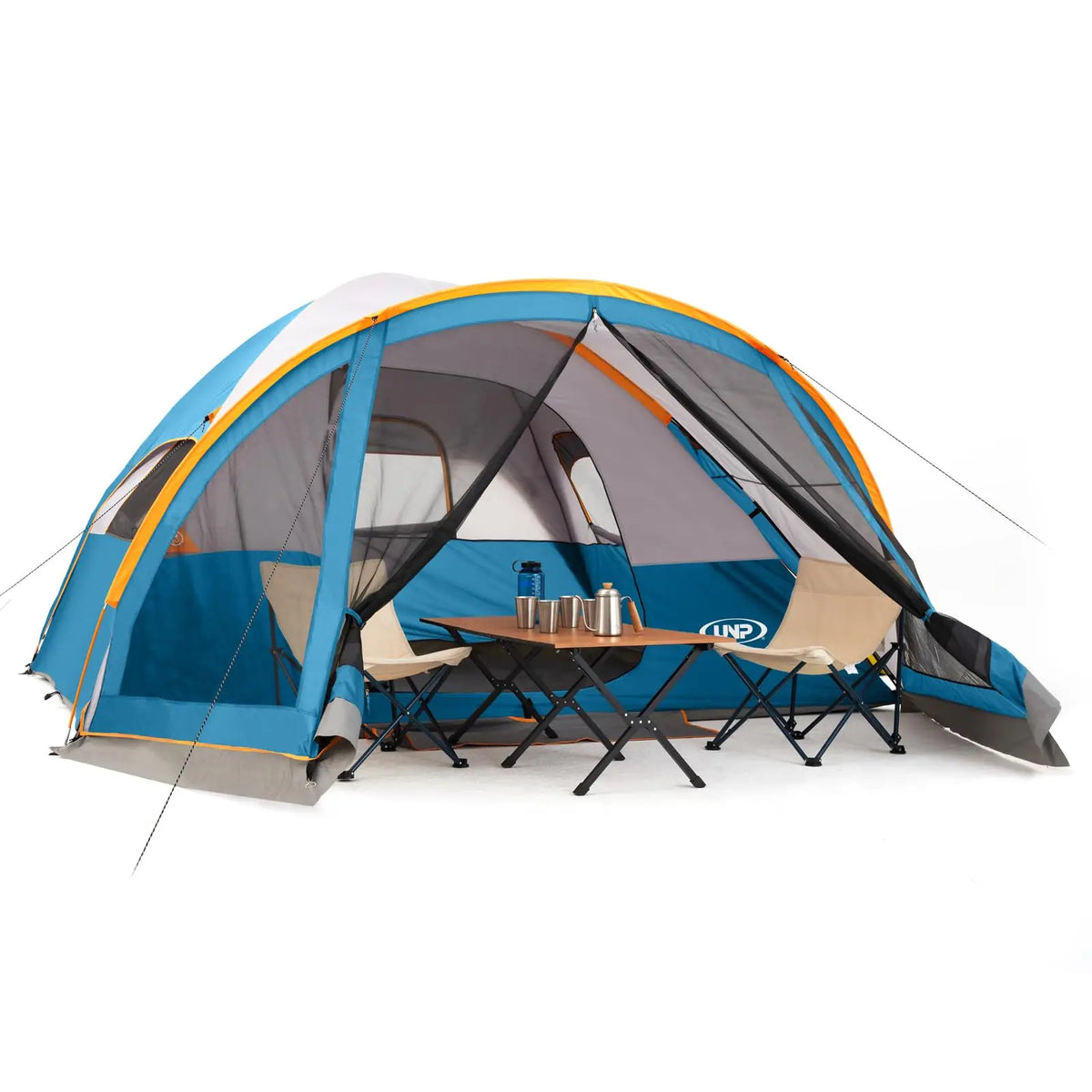 Camping Tent with Screen Room, Portable 6 Person Camping Tent, Family Dome Tent for Camping Outdoor - 14'x11'x72''(H)
