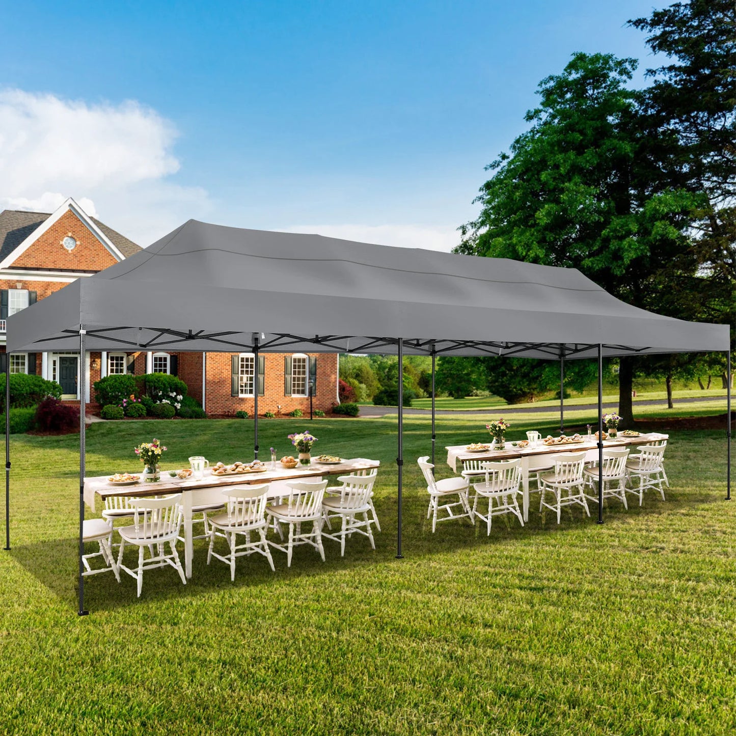 10x30 Heavy Duty Pop up Canopy with 8 sidewalls Stable Wedding Outdoor Tents for Parties Canopy Pop Up Party Tent UPF 50+