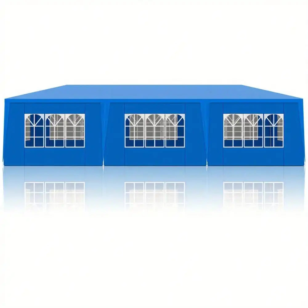 10x30' Canopy Party Tent Wedding Outdoor Waterproof With 8 Removable Walls Blue