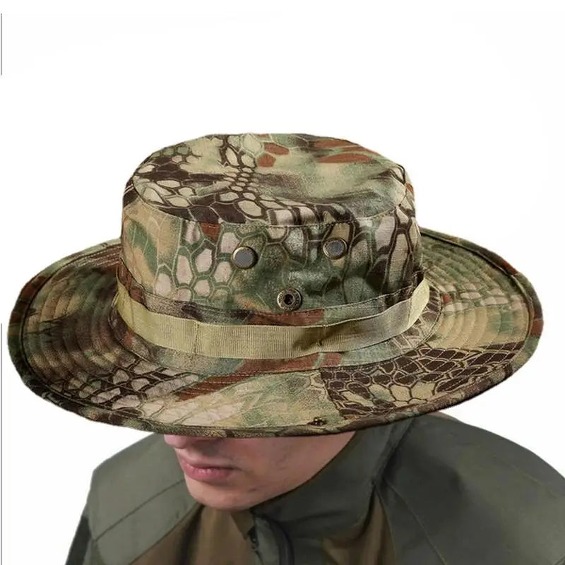 Camouflage Ta&ctical Caps Military Boonie Hat US A&rmy Caps Men Outdoor Sports Sun Bucket Caps Fishing Hiking Hunting Hats