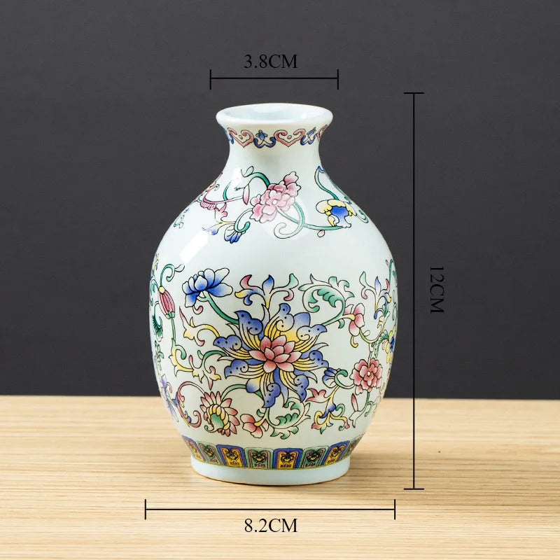 Jingdezhen Porcelain Vase Porch Ornaments Antique Official Enamel Porcelain Antique Collection Round Porcelain Vase Home Decor