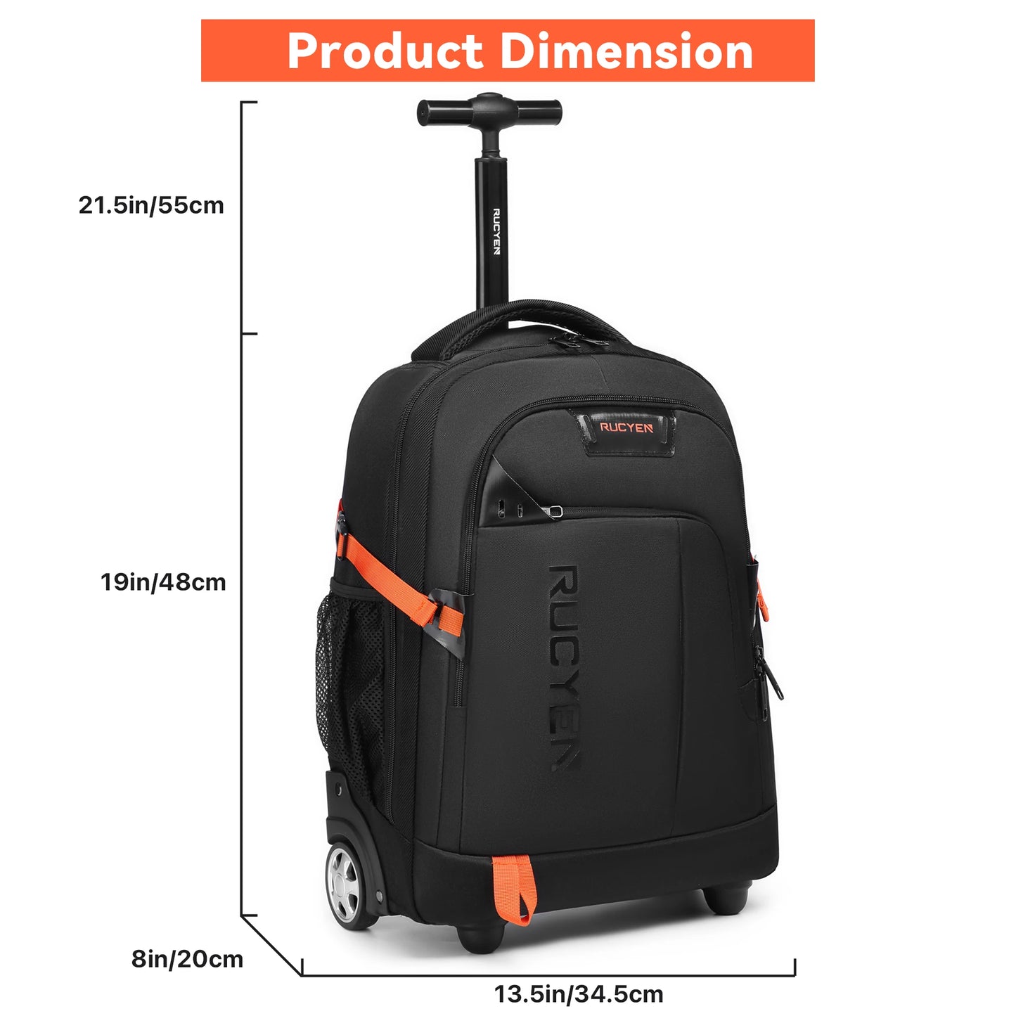 Trolley Luggage Backpack with Wheels Backpack Business Travel Laptop Bag College Travel Backpack Waterproof Unisex Boarding Bag