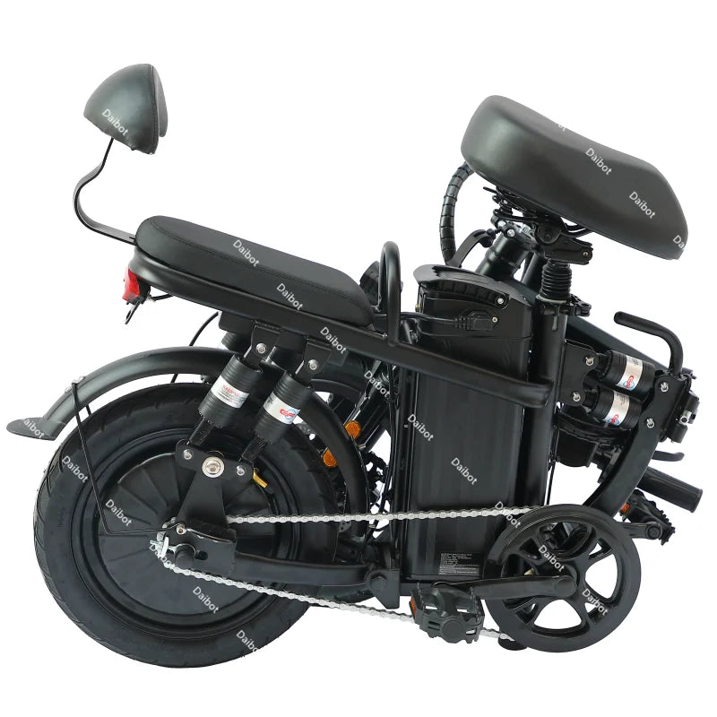 US Stock Adult Folding Electric Bike For 2 People Powerful 500W 32KM/H Multi Shock Absorption Family Electric Bicycle Men Women