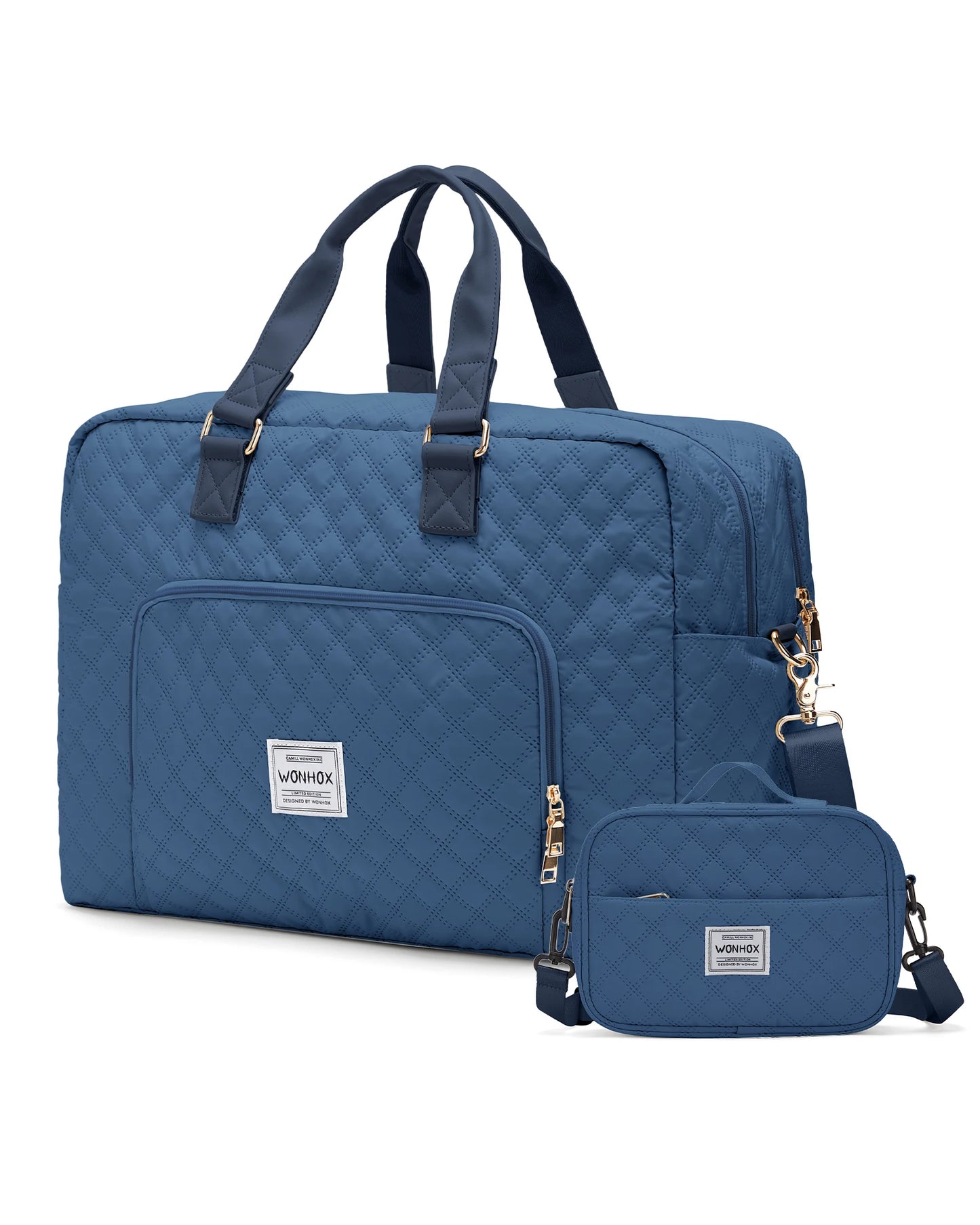 Travel Bag for Woman ,Carry On Foldable Travel Bag,Weekender Overnight Bag,Simple Women's Clothing Backpack Luggage Handbag,blue