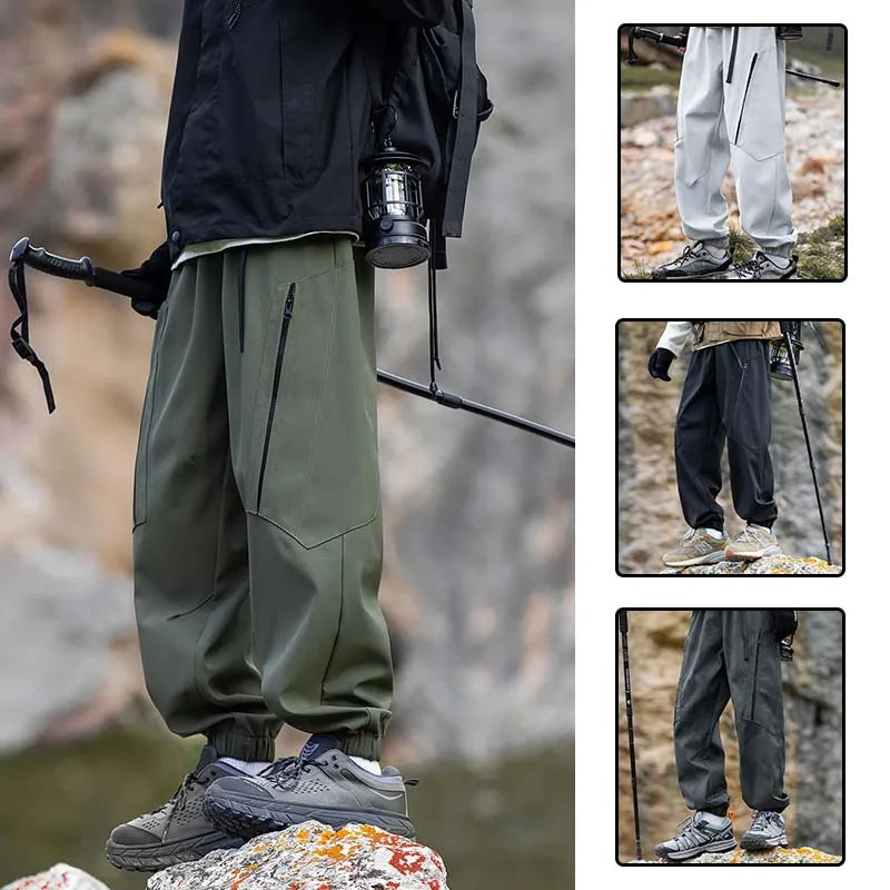 Hiking Pants Men Waterproof Windproof Pants Breathable Loose Trousers Fishing Cycling Trekking Camping Outdoor Sport Pant Autumn