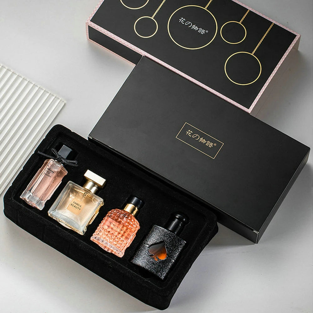 Gift Box Four Piece Set Women Perfume Spray 105ml Floral Scent Lasting Fragrance Pheromone Eau De Parfum Men Cologne Balminess