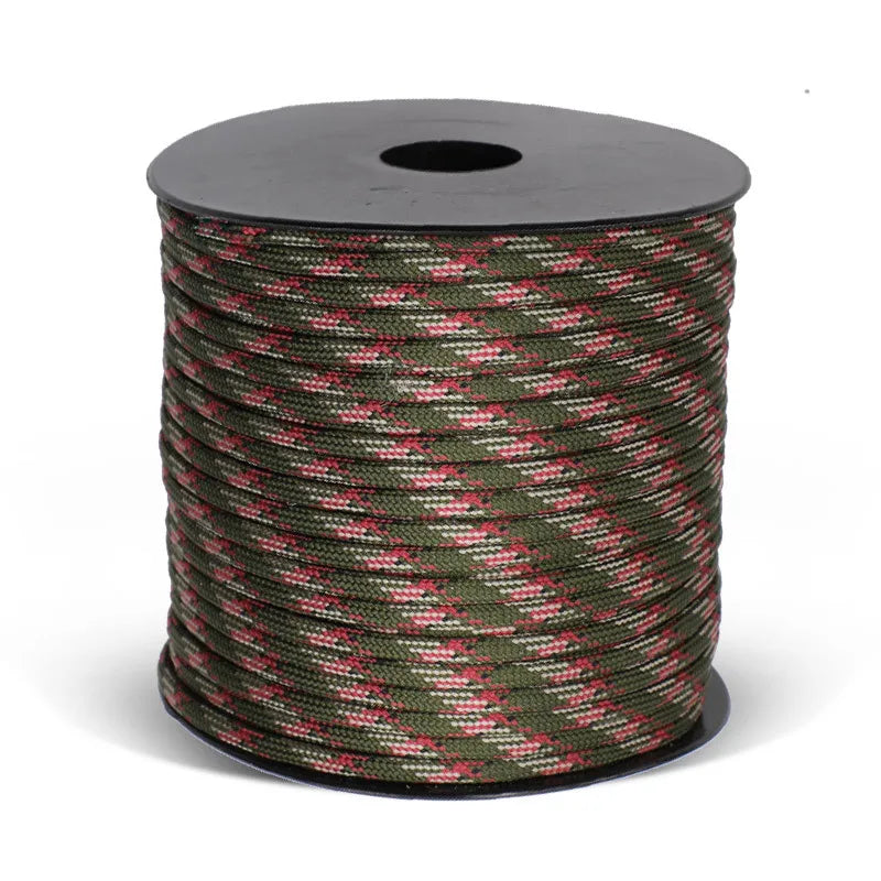 Military Paracord for Outdoor Survival, 9 Strand, 4mm, 650 Paracord, 50m, 100m, Tactical Parachute Cord, Camping, Weaving Rope