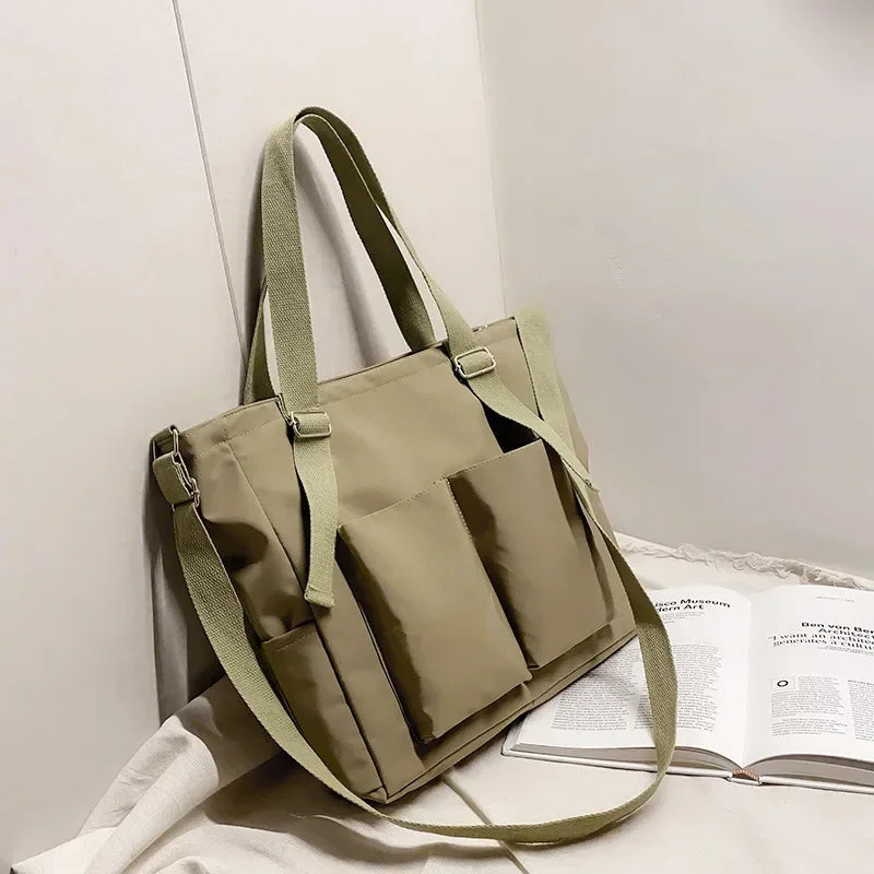 2025、Women's Bag Simple Fashion Zipper Handbags Nylon Waterproof Solid Crossbody Large Capacity Tote Shoulder Bags For Women