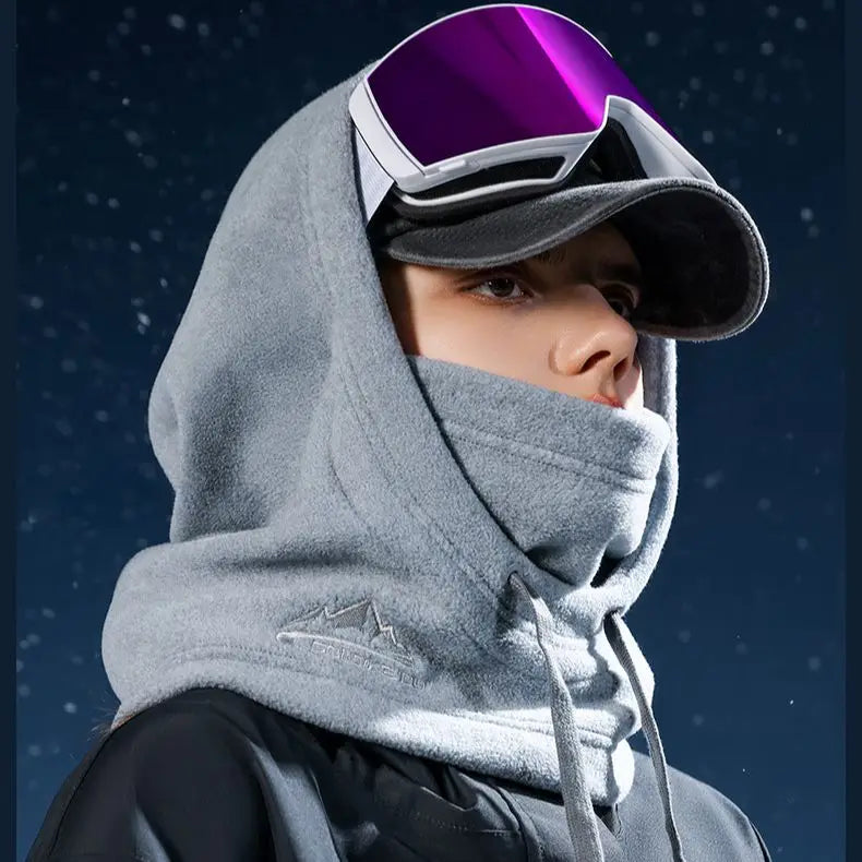Autumn Winter Warm Outdoor Windproof Coldproof Skiing Riding Cover Face Neck Protecting All-in-One Hat Solid Velvet