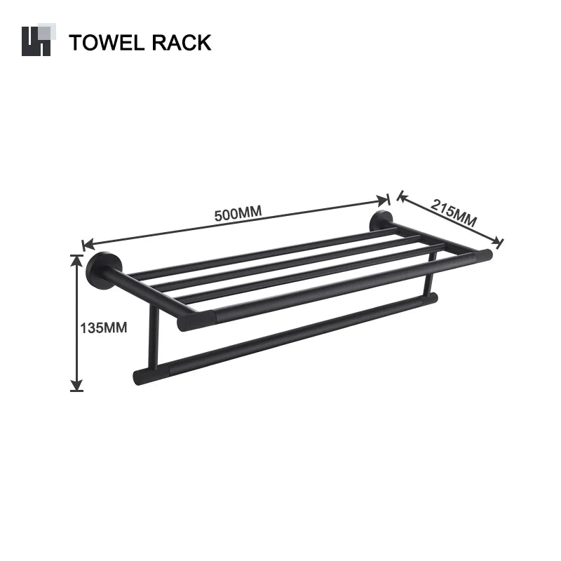 Brushed Gold Black Stainless Steel Wall-mounted Bathroom Storage Paper Towel Holder Toilet Brush Bath Robe Hook Soap Dispenser