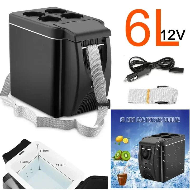 Car Refrigerator Mini Fridge Portable Freezer 12V DC Refrigerator Plug In Cooler Refrige 6L Thermoelectric Cooler For Fruits