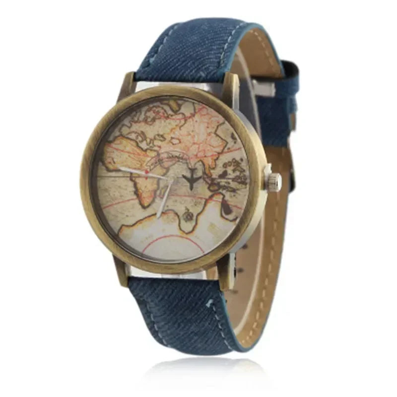 2024 Watches Men and Women Maps Version Strap of The Vintage Canvas Strap Female Clock Gift Reloj Hombre Relojes Para Mujer