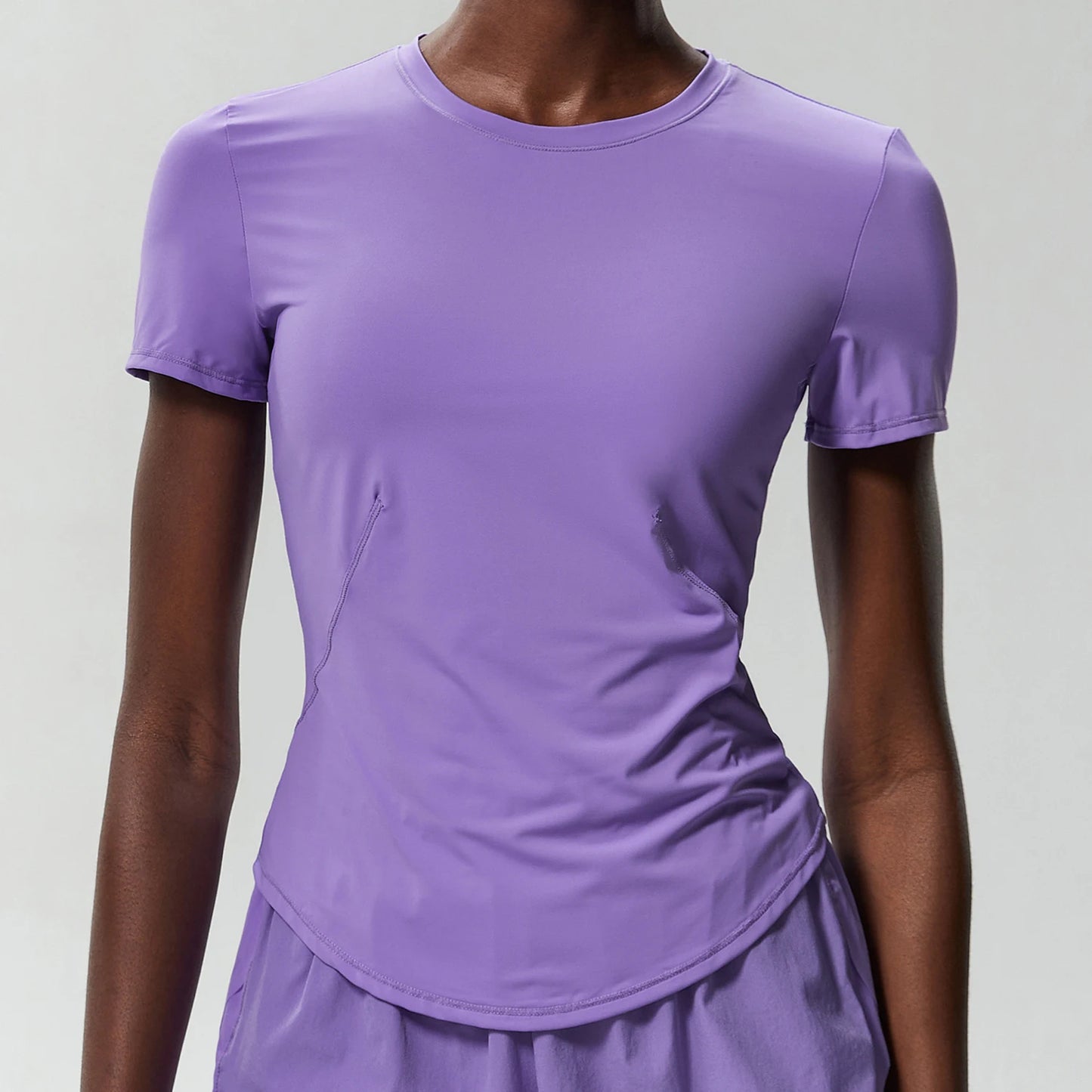 2025 Women's Yoga Tops Chic Solid Color Gym Short Sleeve T-Shirt Slim Fit Shirts Summer Streetwear Basic Crop Tops Gym Wear