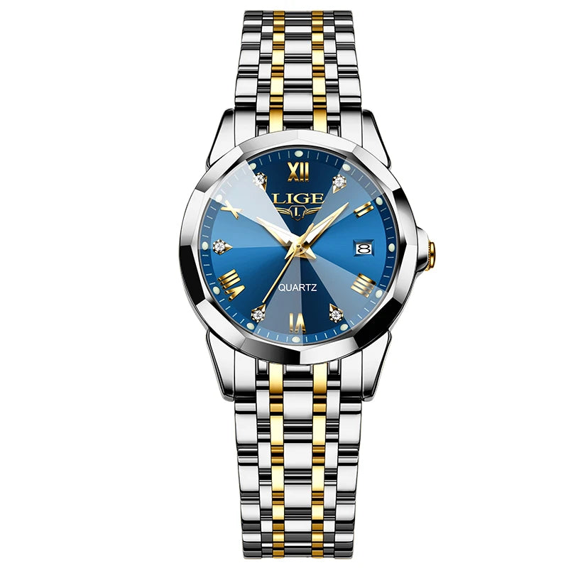 LIGE New Fashion Watch for Women Creative Steel Waterproof Women's Watches Elegant Original Luxury Ladies Quartz Wristwatch
