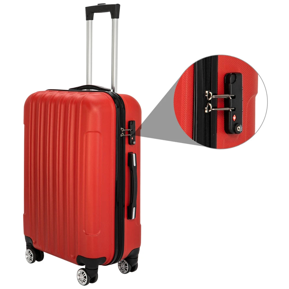 3-in-1 Multifunctional Large Capacity Traveling Storage Suitcase Luggage Set Red Large capacity suitcase suitcase set