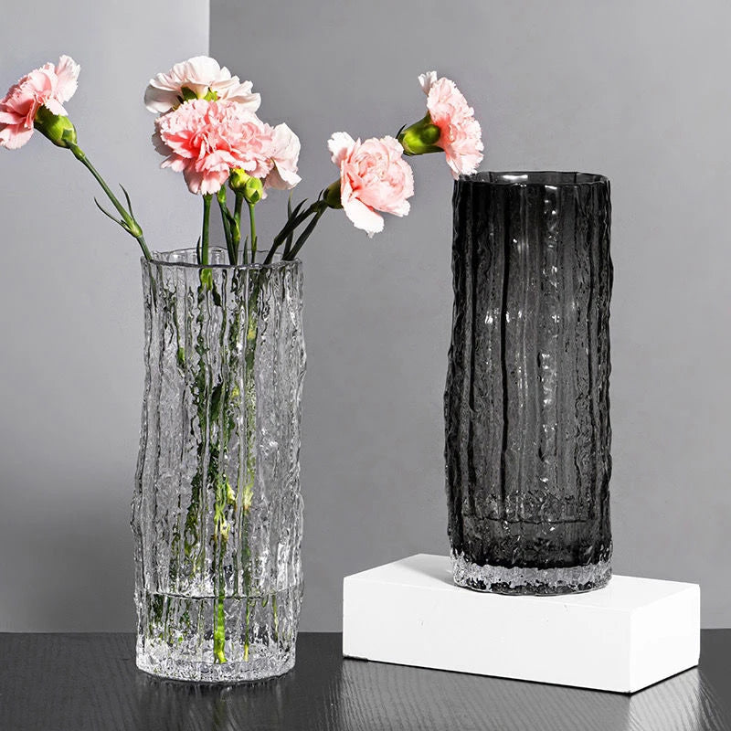 Transparent Glass Vase Flower Arrangement Art Dried Fresh Flowers Roses Office Desktop Living Room Bedroom Wedding Dining Room