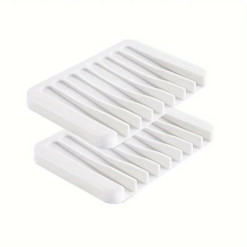 1/2pcs Self Draining Soap Holder Silicone Soap Dish Soap Saver for Shower Bathroom Kitchen Sponges Keep Soap Bars Dry Clean