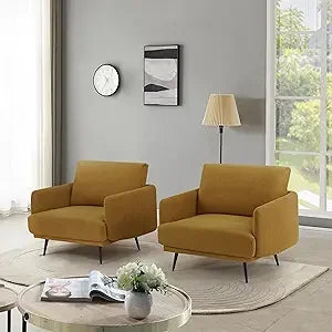 Accent Chair Set of 2,Living Room Chairs with Thick Cushion,Reading Chair for Bedroom,Mid Century Modern Accent Chairs Upholster