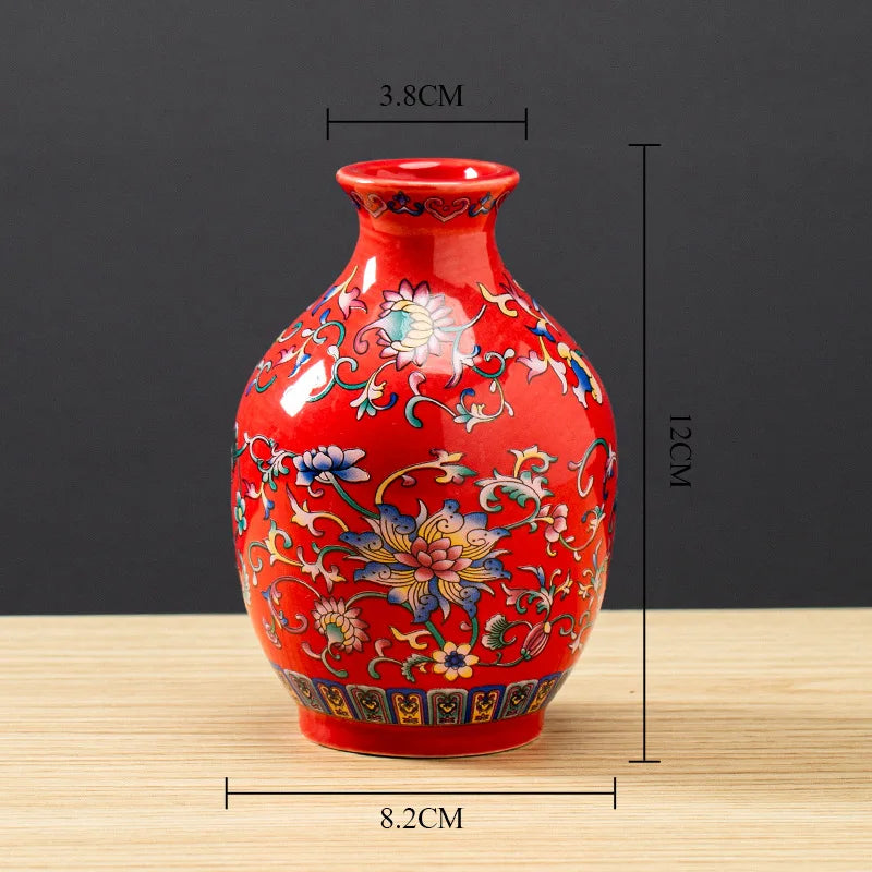 Jingdezhen Porcelain Vase Porch Ornaments Antique Official Enamel Porcelain Antique Collection Round Porcelain Vase Home Decor