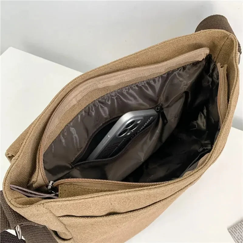 Men Briefcase Crossbody Shoulder Bags Male Messenger Bags Boy Canvas Bags for Travel Business Books Large capacity shoulder bag