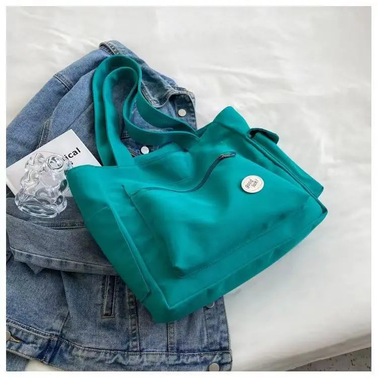 Women's Fashion Shoulder Bag Class Large Capacity Student Tote Bag New Canvas Commuter Handbag Carrying Bags cabas eco bag