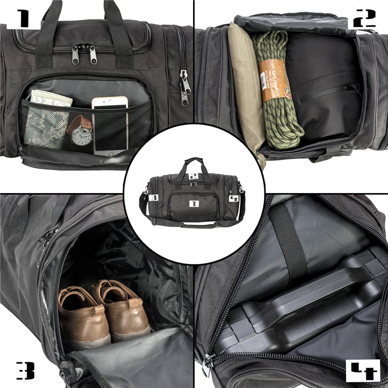 Lightweight Sports Travel Duffel Bag for Men and Women carry-on luggage Gym Bag with Shoes Compartment for Women & Men