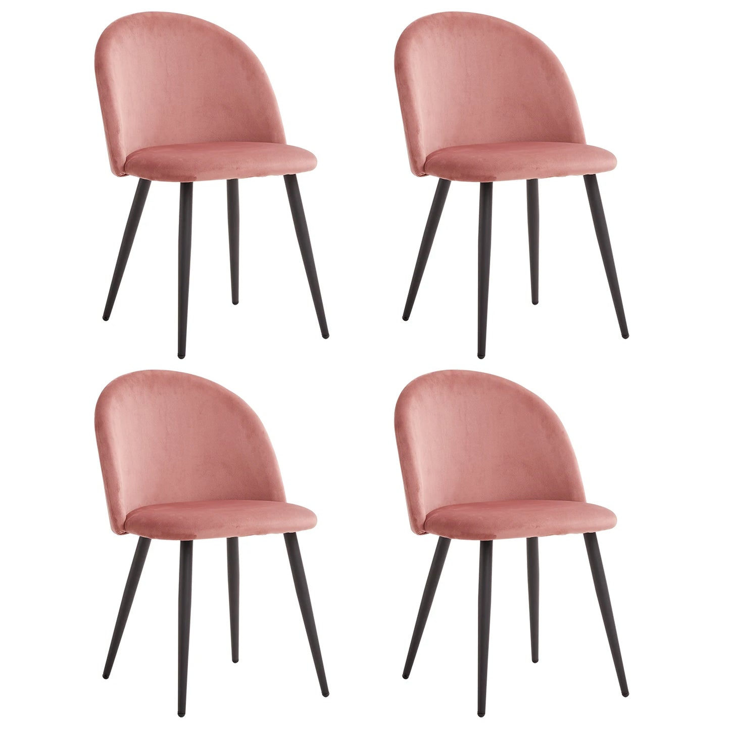 A Set of 4 Kitchen Nordic Dining Chairs Bedroom Velvet Dresser Party Modern Luxury Dining Chairs Design Unique Home Furniture