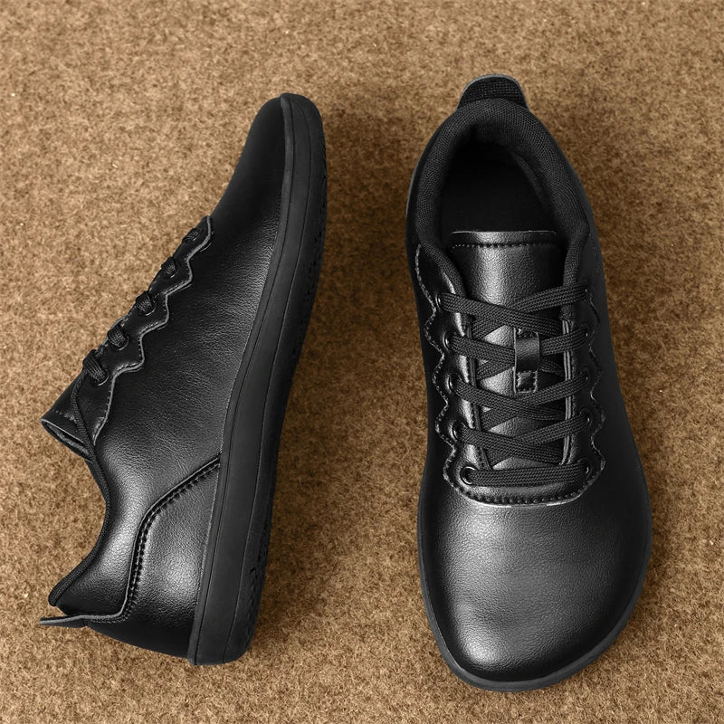 Wide Toe Box Barefoot Shoes for Women Men PU Leather Casual Shoes Zero Drop Dress Sneakers Outdoor Men Walking Shoes EU36-48