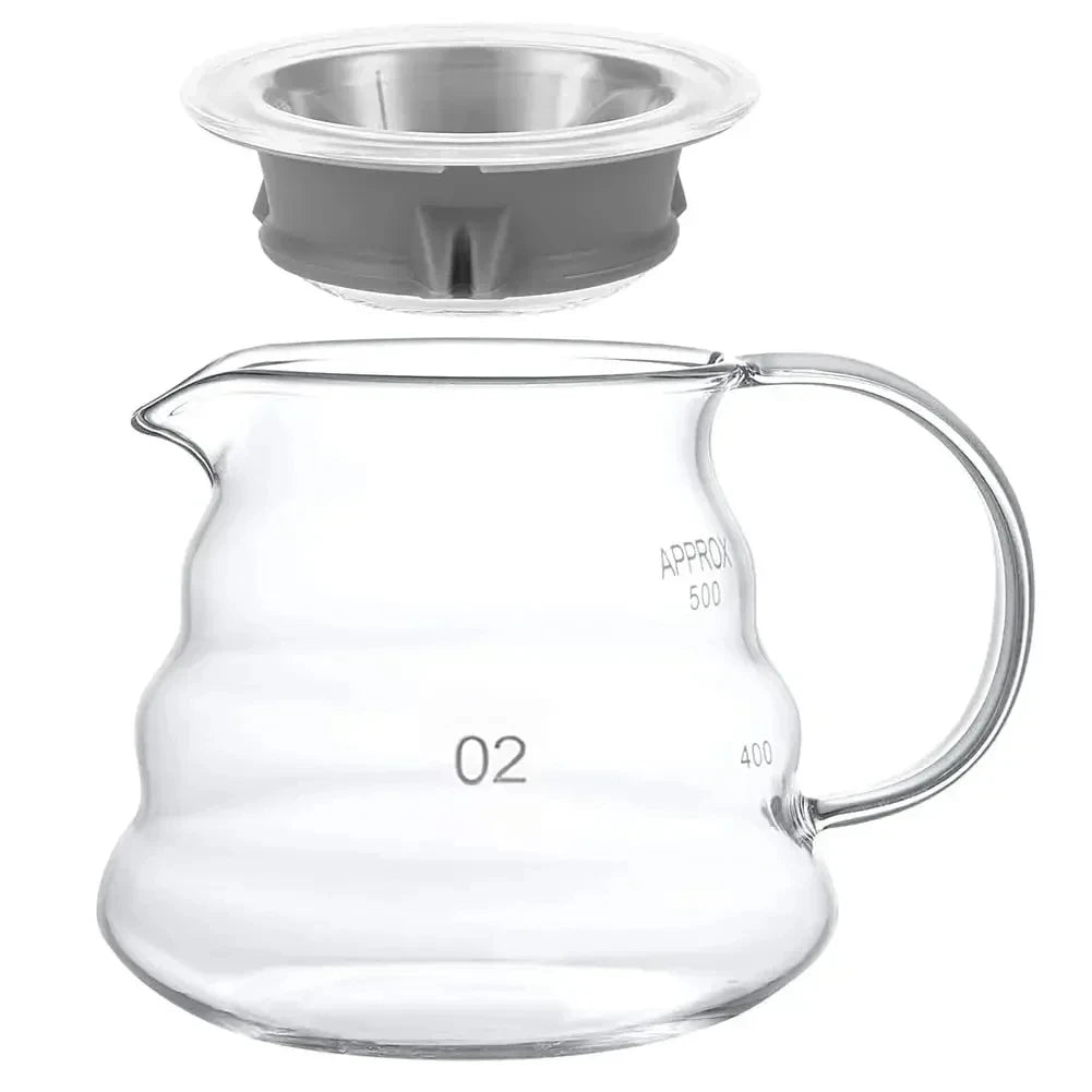 Heat Resistant Coffee Pot 350/500/700ml Coffee Clear Glass Kettle Sharing Pot with Lids Coffee Espresso Maker Accessories