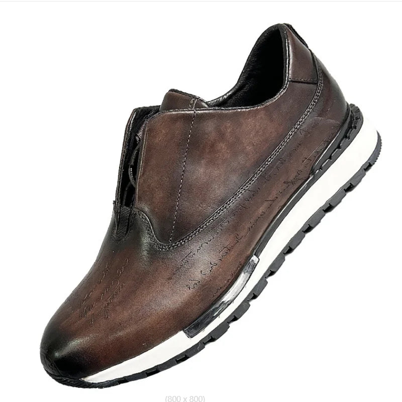 Luxury Brand Style Casual Sneakers Men's Shoes Genuine Leather Lace-up Basic Outdoor Footwear Daily Male Fashion Oxford Shoesb15