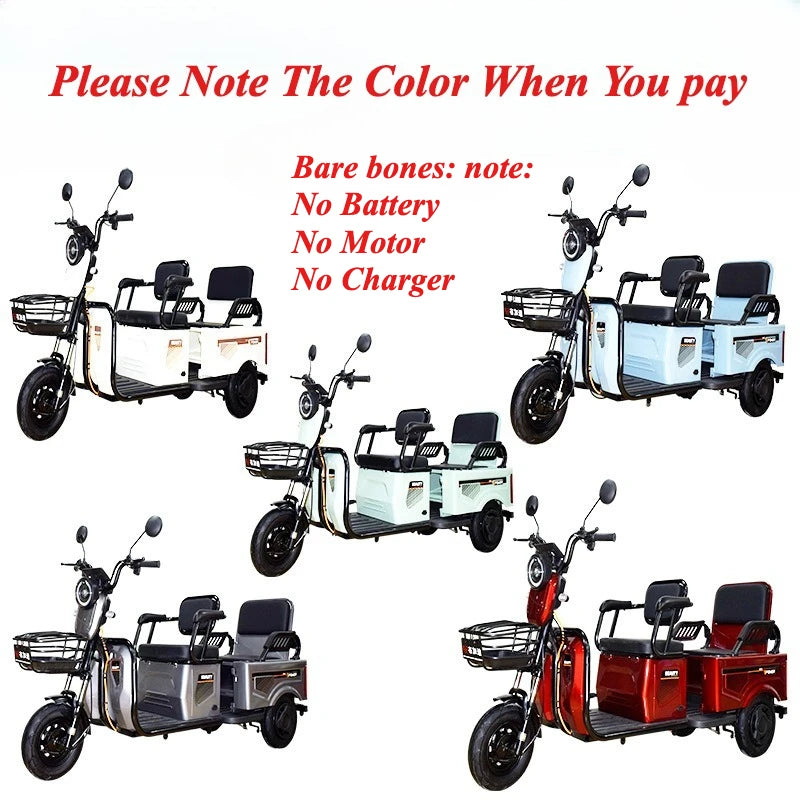 Adult Leisure Electrical 60V Tricycle Cargo Household for 3 Person Disabled Electric Scooter Electric Cars Vehicles for Adults