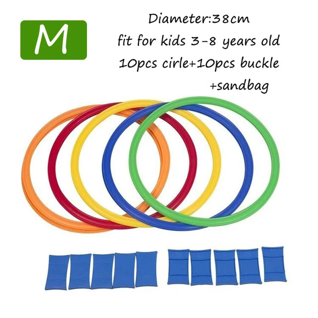 Children Brain Games Hopscotch Jump Circle Rings Set Kids Sensory Play Indoor Outdoor For Training Sports and Entertainment Toy