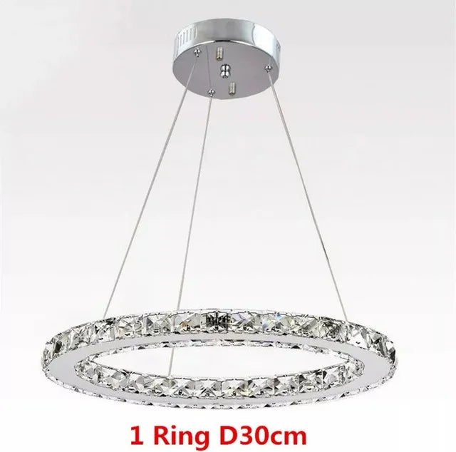 Modern Luxury K9 Crystal Led Ceiling Lamp Ring Chandelier Light Living Dining Room Decor Indoor Pendant Fixture Hotel Luminair