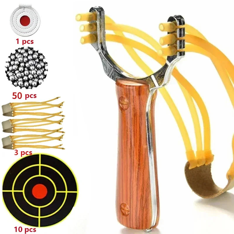 Camouflage Metal Powerful Slingsshot Card Ball Professional Slingshot Outdoor Hunting and Shooting Package Hunting Acessories