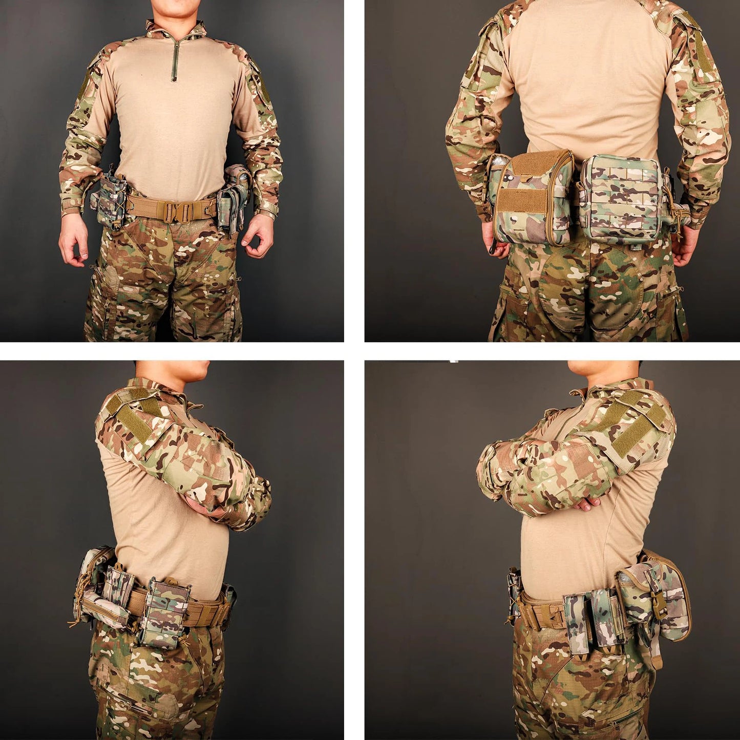 8-in-1 Hunting Tactical Battle Belt with Accessories Tactical Combat Belt Quick Release Rigger Belt Heavy Duty Belts 8 Pcs