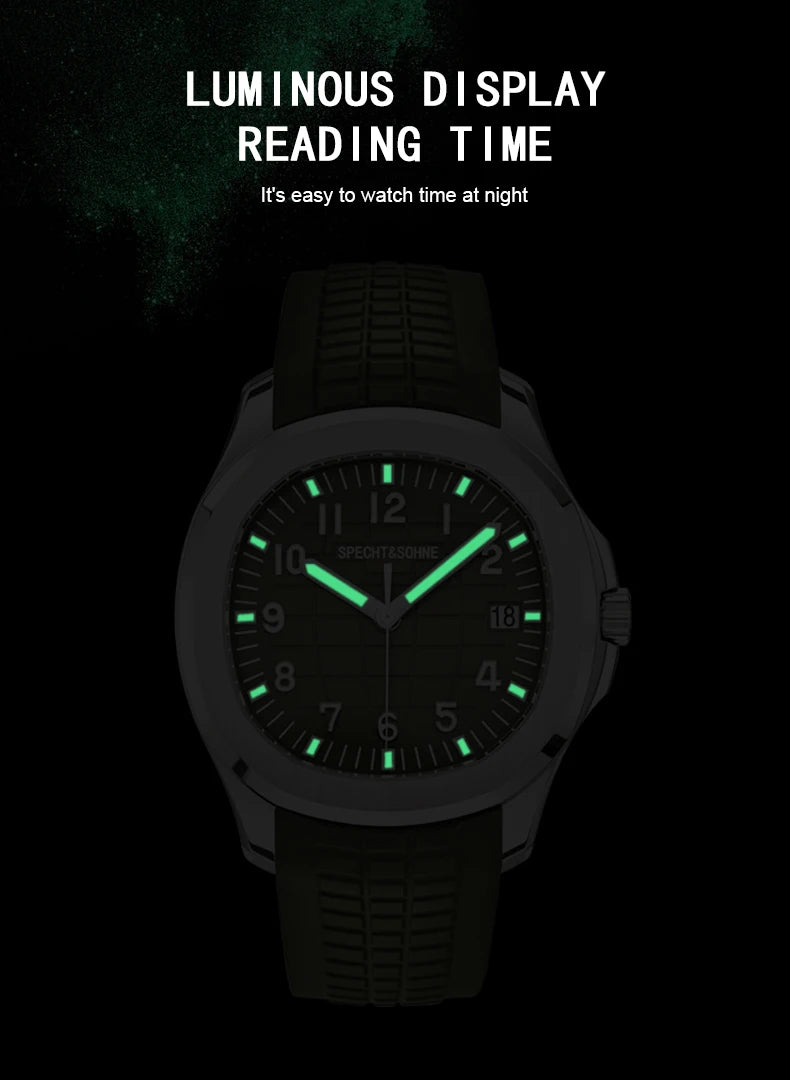 2025 New Men's Watches Automatic Mechanical Watch Luxury Brand Specht&Sohne Sport Watch For Men Rubber Strap Relogio Masculino